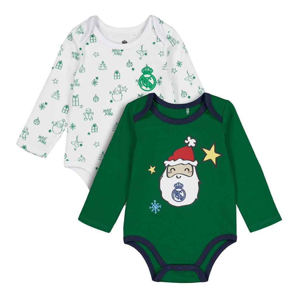 Baby Xmas Body Long Sleeve White/Green